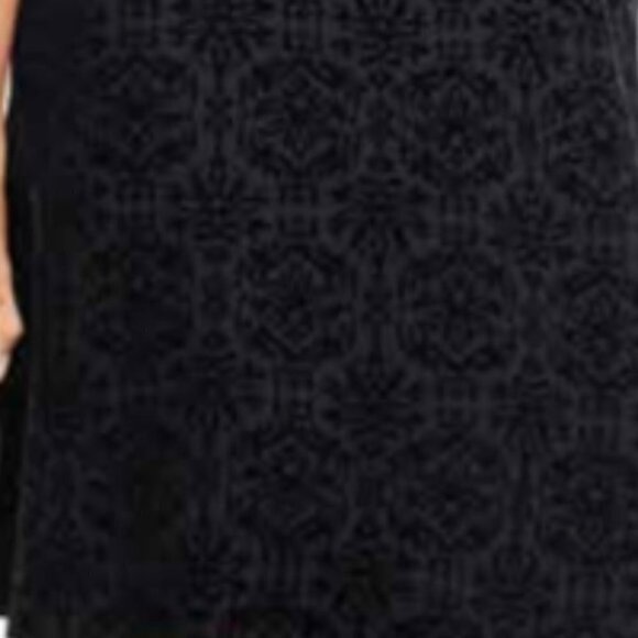 J. McLaughlin Dress XS NWOT Lacey Damask Swing Flocking Bainbridge Collar Black - Picture 4 of 8